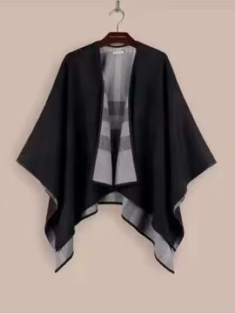 NWT Burberry Black Reversible Draped Poncho Sweater